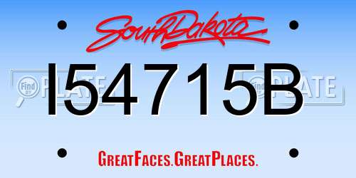 I54715B South Dakota License Plate