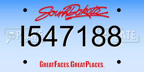 I547188 South Dakota License Plate