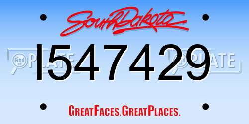I547429 South Dakota License Plate