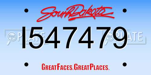 I547479 South Dakota License Plate