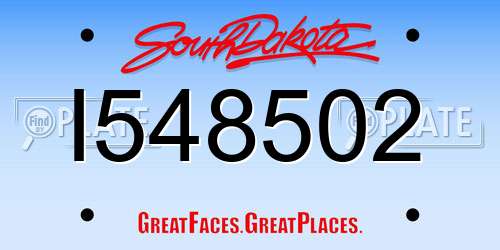 I548502 South Dakota License Plate