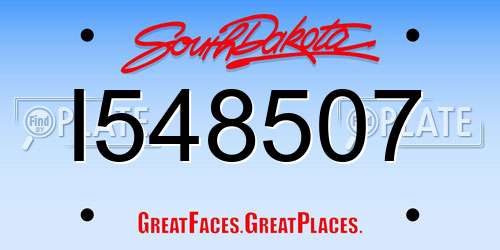 I548507 South Dakota License Plate
