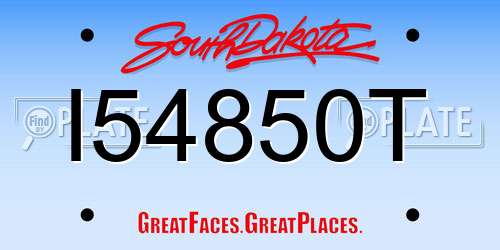 I54850T South Dakota License Plate