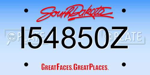 I54850Z South Dakota License Plate