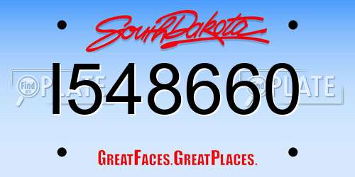 I548660 South Dakota License Plate