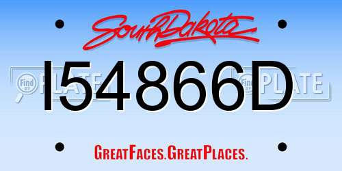 I54866D South Dakota License Plate