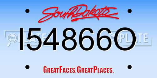 I54866O South Dakota License Plate