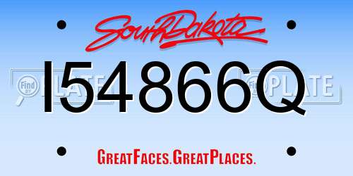 I54866Q South Dakota License Plate
