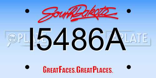 I5486A South Dakota License Plate