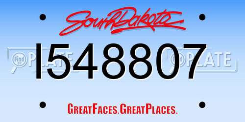 I548807 South Dakota License Plate