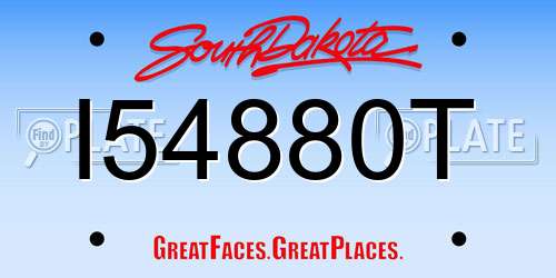 I54880T South Dakota License Plate
