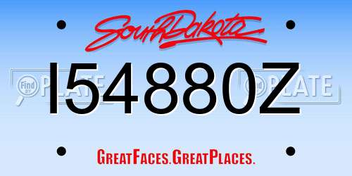 I54880Z South Dakota License Plate