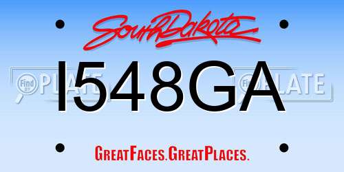 I548GA South Dakota License Plate