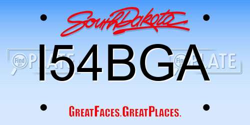 I54BGA South Dakota License Plate