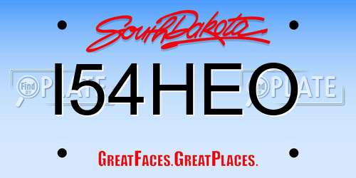 I54HEO South Dakota License Plate