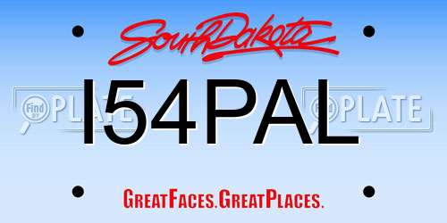 I54PAL South Dakota License Plate