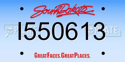 I550613 South Dakota License Plate