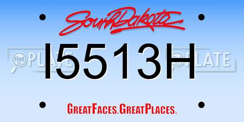I5513H South Dakota License Plate