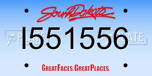 I551556 South Dakota License Plate