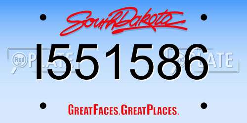 I551586 South Dakota License Plate