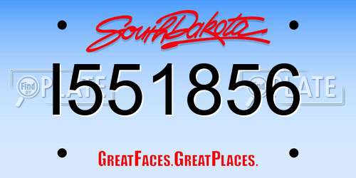 I551856 South Dakota License Plate