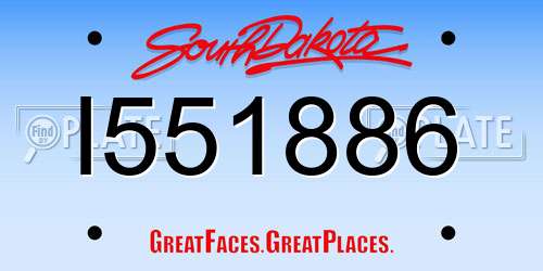 I551886 South Dakota License Plate