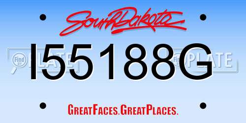 I55188G South Dakota License Plate