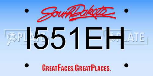 I551EH South Dakota License Plate