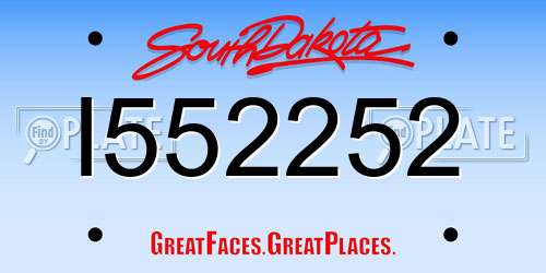 I552252 South Dakota License Plate