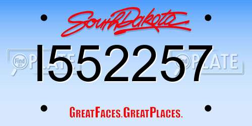 I552257 South Dakota License Plate