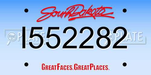 I552282 South Dakota License Plate