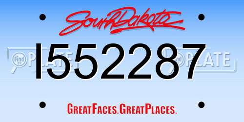 I552287 South Dakota License Plate