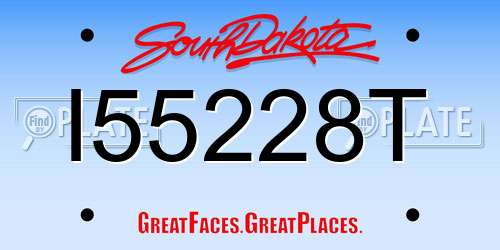 I55228T South Dakota License Plate