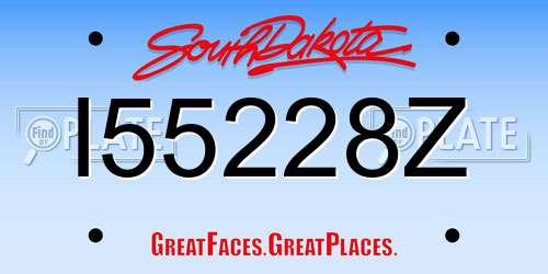 I55228Z South Dakota License Plate