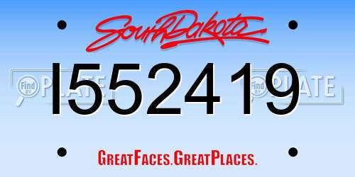 I552419 South Dakota License Plate