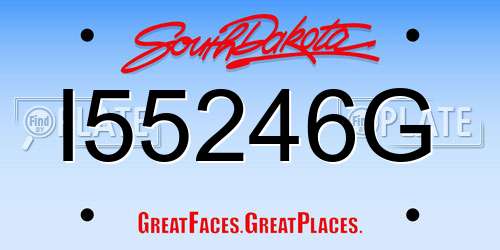 I55246G South Dakota License Plate