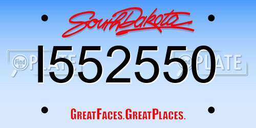I552550 South Dakota License Plate