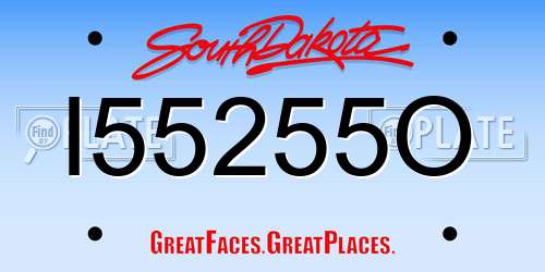 I55255O South Dakota License Plate