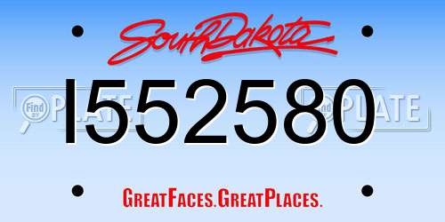 I552580 South Dakota License Plate
