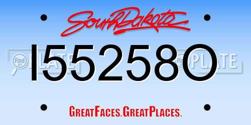 I55258O South Dakota License Plate