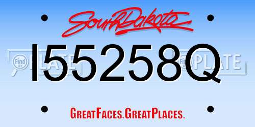 I55258Q South Dakota License Plate