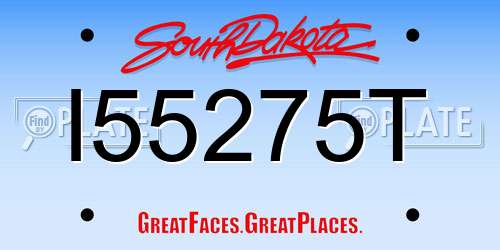 I55275T South Dakota License Plate
