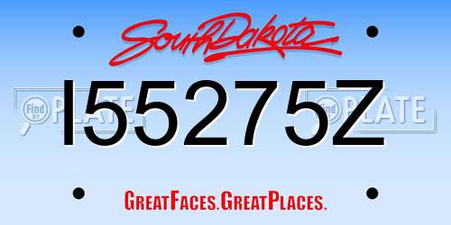 I55275Z South Dakota License Plate