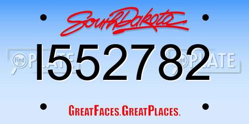 I552782 South Dakota License Plate
