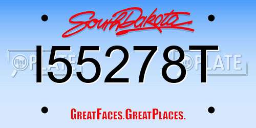 I55278T South Dakota License Plate