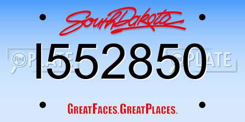 I552850 South Dakota License Plate