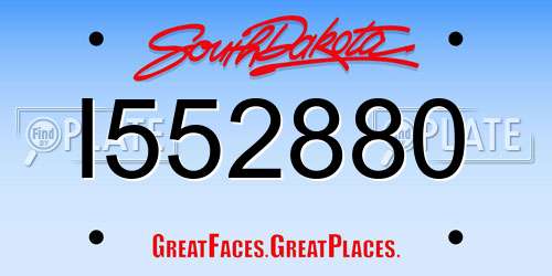 I552880 South Dakota License Plate