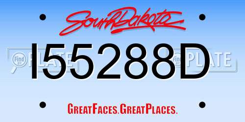 I55288D South Dakota License Plate
