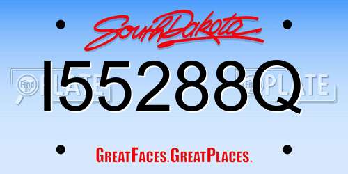I55288Q South Dakota License Plate