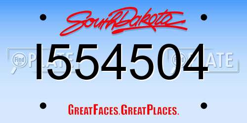 I554504 South Dakota License Plate